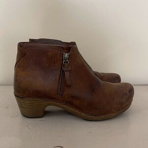 Dansko Maria Clog Booties in Brown